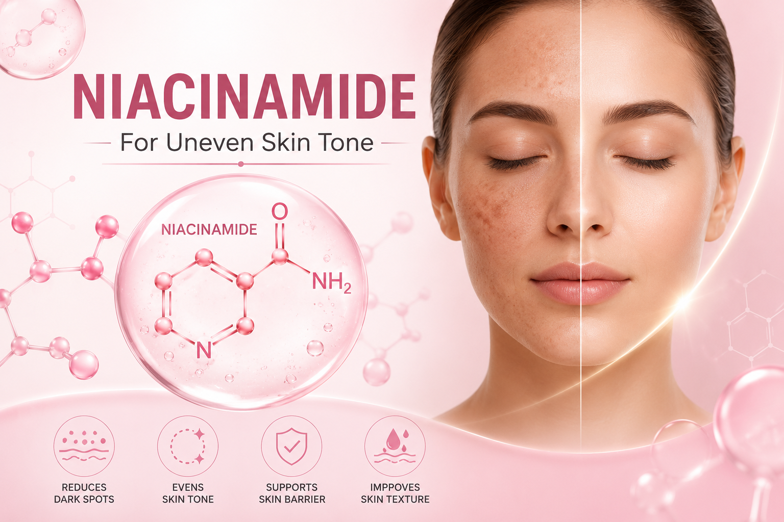 Niacinamide for Uneven Skin Tone: Benefits, Uses & Skincare Guide
