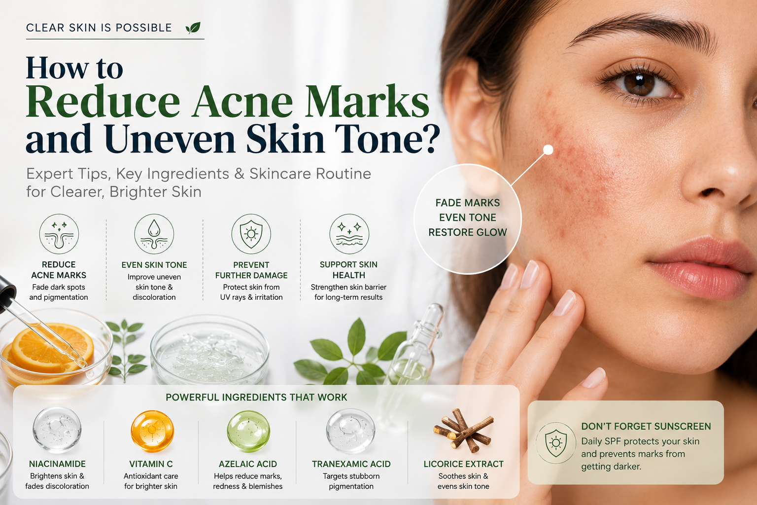 How to Reduce Acne Marks and Uneven Skin Tone? | Skincare Guide