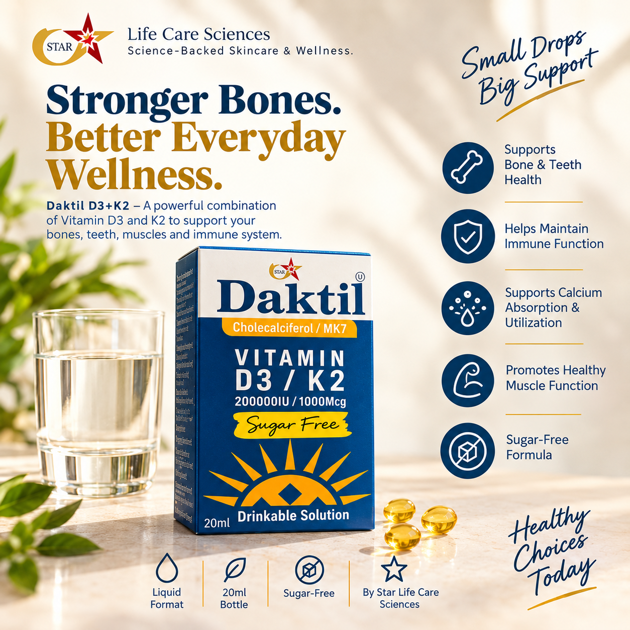 Why Vitamin D3 and K2 Matter for Your Bones