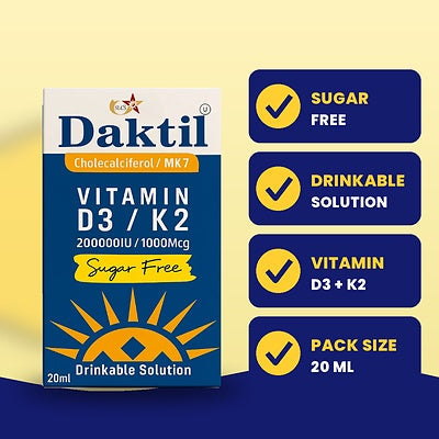 Daktil Vitamin D3 + K2 | Bone & Immune Support in Pakistan