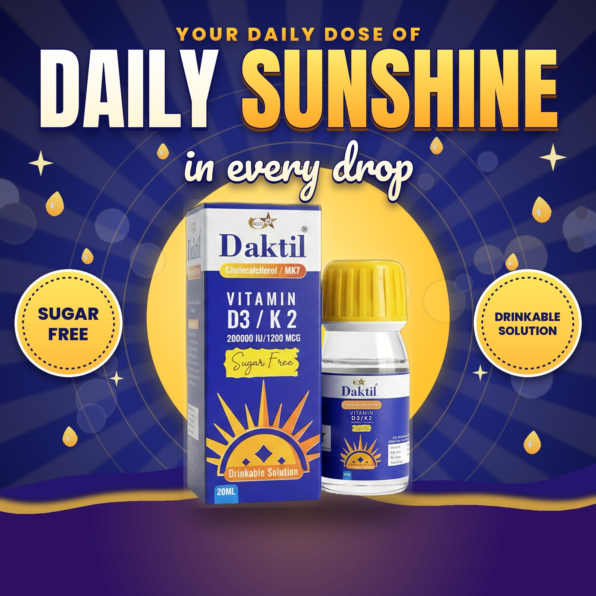 Daktil Vitamin D3 + K2 Drops: Benefits for Bone Health