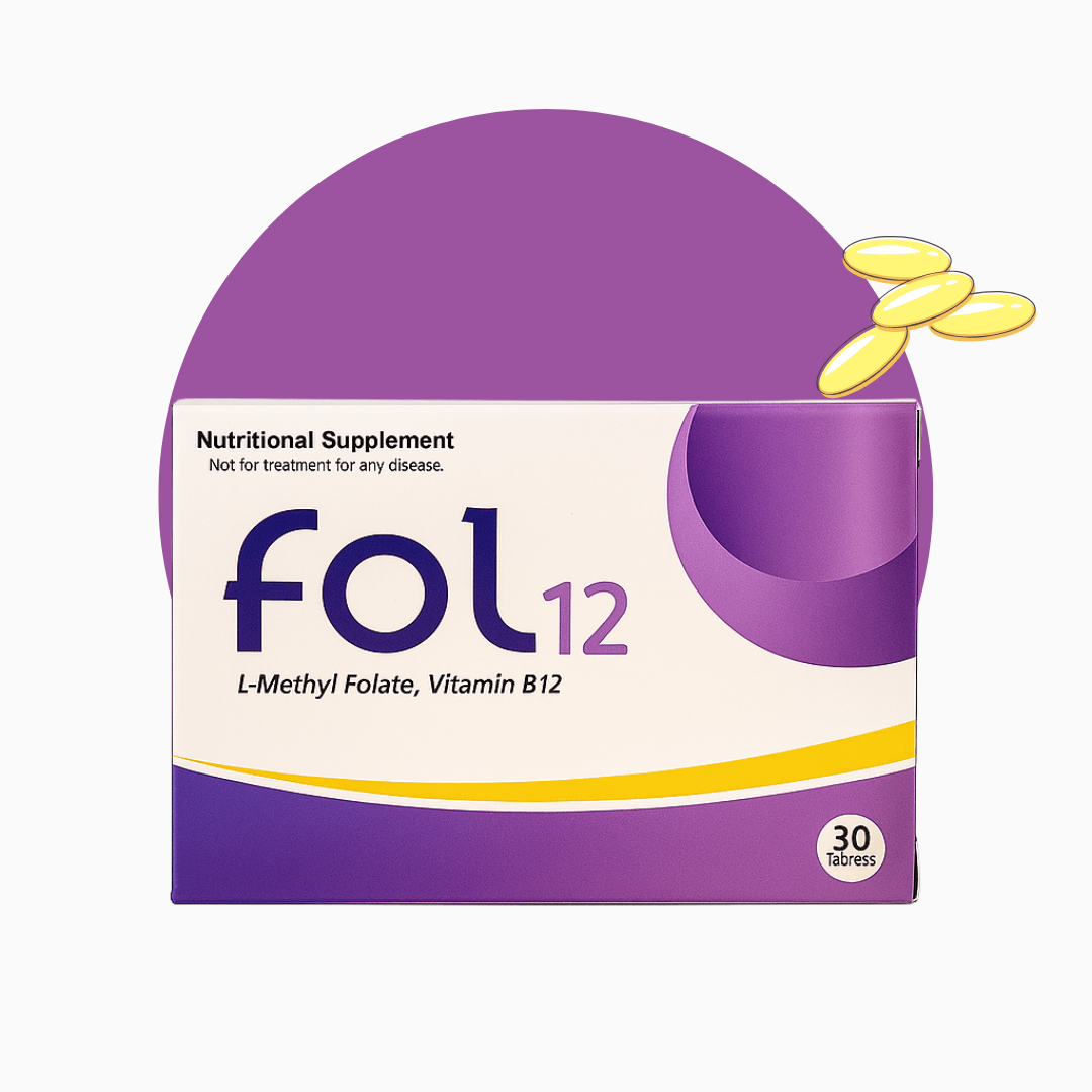Fol-12 Tablets: Advanced Folic Acid Supplement for Pregnancy Support, Blood Health & Cellular Growth
