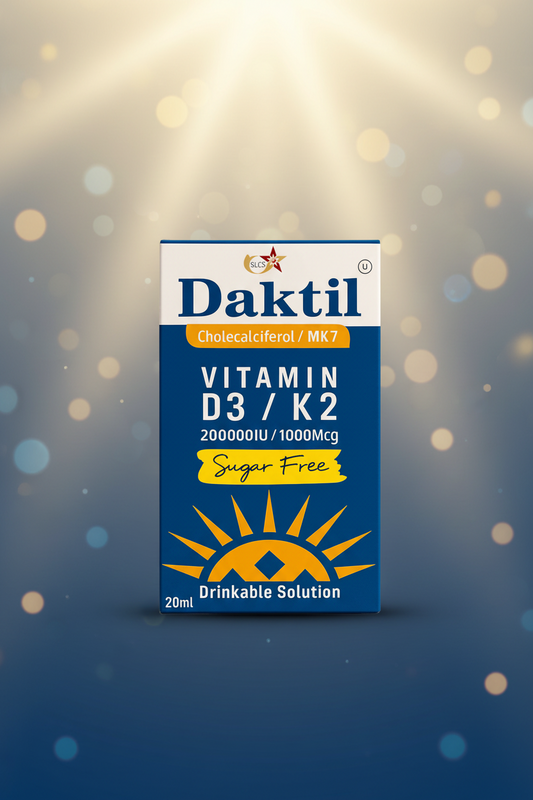 Daktil Vitamin D3 K2 Drops with Vitamin D3 and K2 for bone health, calcium absorption and immune support by Star Life Care Sciences
