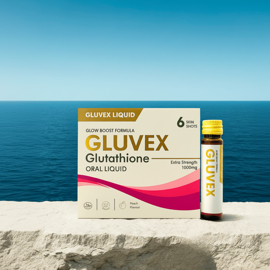 Star Life Care Sciences Gluvex Glutathione Oral Liquid supplement for antioxidant support and healthy-looking skin.