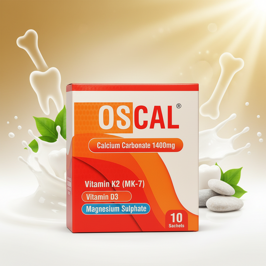 Oscal by Star Life Care Sciences calcium and vitamin D supplement for strong bones, healthy teeth, and overall bone health.