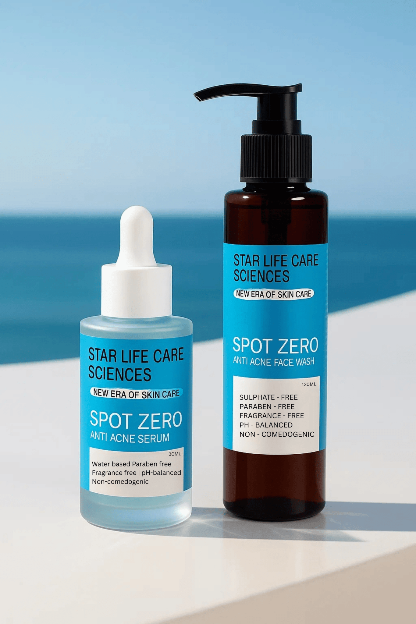 Spot Zero Anti Acne Face wash and Serum - starlifecaresciences